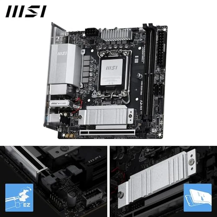 MSI PRO H810I WiFi Motherboard, ITX - Supports Intel Core Ultra Processors (Series 2), LGA 1851 - DDR5 Memory Boost (6400 MT/s MAX), PCIe 5.0 x16, M.2 Gen4, 2.5G LAN by MSI - Image 3