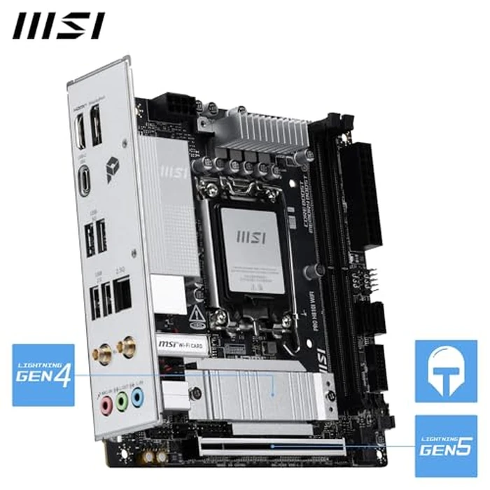 MSI PRO H810I WiFi Motherboard, ITX - Supports Intel Core Ultra Processors (Series 2), LGA 1851 - DDR5 Memory Boost (6400 MT/s MAX), PCIe 5.0 x16, M.2 Gen4, 2.5G LAN by MSI - Image 5