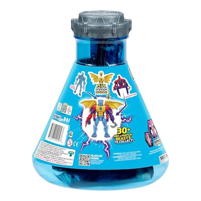 MrBeast Lab Hybrids Multi Pack, Reveal Different Hybrid Parts to Create 2 Mix & Match Action Figures, Plus Parts of The Golden Panther Dragon, Fuse Beast Combinations, Spider vs Energy Panther by MRBEAST LAB - Image 4