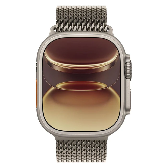 Apple Watch Ultra 3 - 64GB - 49mm - Natural Titanium Case with Natural Polyester + Spandex Titanium Milanese Loop - One Size by Apple - Image 4