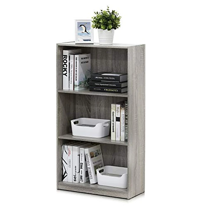 Furinno BASIC Book Shelf, 3-Tier Bookshelf with Open Shelves, Standing Bookcase, 9.3" x 21.8" x 39.5", for Organization and Storage, for Living Room, Bedroom, Home Office, French Oak by Furinno - Used - Very Good condition