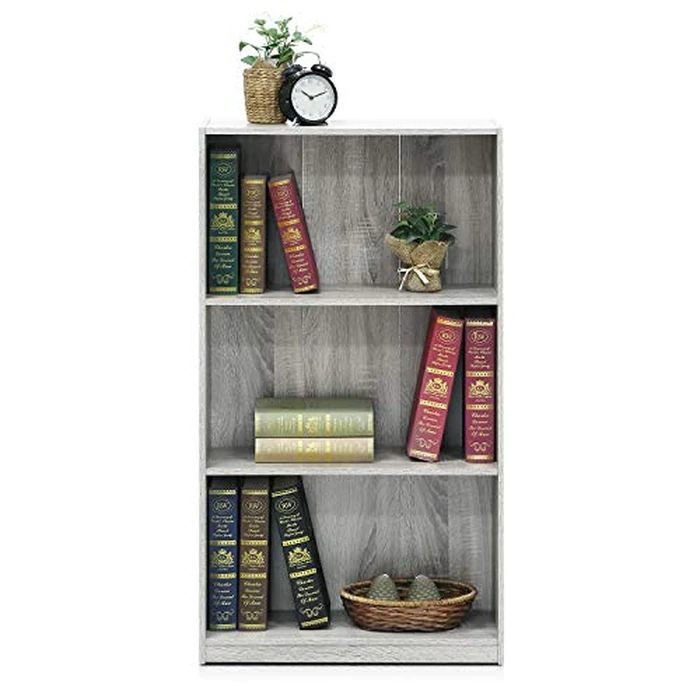 Furinno BASIC Book Shelf, 3-Tier Bookshelf with Open Shelves, Standing Bookcase, 9.3" x 21.8" x 39.5", for Organization and Storage, for Living Room, Bedroom, Home Office, French Oak by Furinno - Image 3
