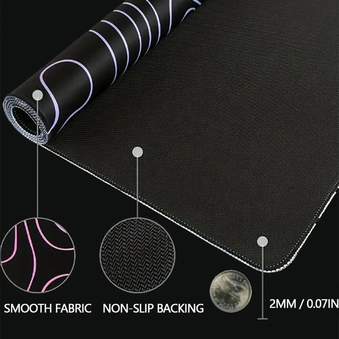 Large Mouse Pad for Desk - Gaming Mouse Pad with Non-Slip Base Stitched Edges, Desk Mat for Keyboard and Mouse by Rcege - Image 3