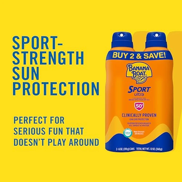 Banana Boat Sport Ultra SPF 50 Sunscreen Triple Pack | Includes 2 Sunscreen Sprays & 1 Lotion SPF 50, Sunblock, Water Resistant, Oxybenzone-Free, 8oz each (Pack of 3) by Banana Boat - Image 3