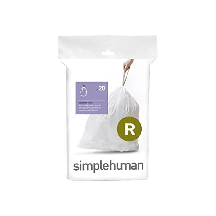 Simplehuman CW0201 Code R 10L, Custom Fit Bin Liners, 20 Bags, White by simplehuman - Used - Like New condition