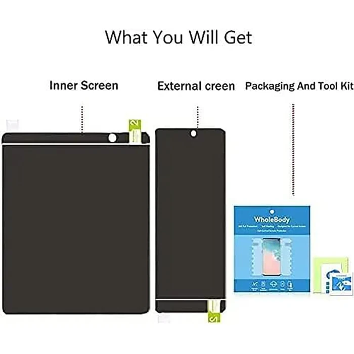 Cyxunand for Samsung Galaxy Z Fold 5 Privacy Screen Protector Film,Anti-Peeping Nano Soft Film,Outer+Inner Screen Anti-Spy Protective (A) by Cyxunand - Image 5