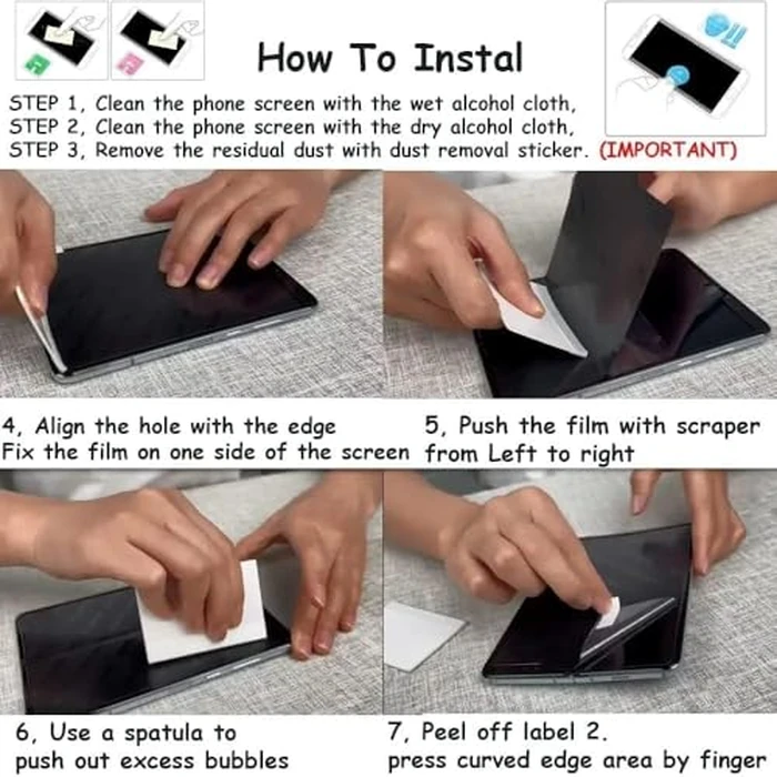 Cyxunand for Samsung Galaxy Z Fold 5 Privacy Screen Protector Film,Anti-Peeping Nano Soft Film,Outer+Inner Screen Anti-Spy Protective (A) by Cyxunand - Image 7