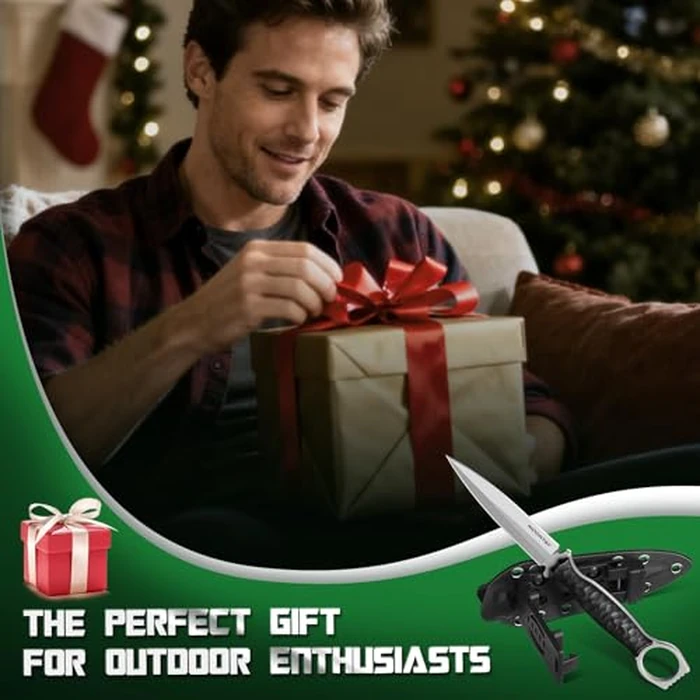 Moontay Fixed Blade Hunting Knife with K-Sheath, Full Tang Survival Knife with G10 Handle, High Carbon Stainless Camping Knives for Outdoor Bushcraft, Cool Knives for Men, Gift Idea for Men by Moontay - Image 6