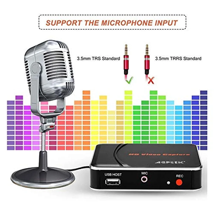 1080P HDMI Video Capture Card HD Game Recorder Compatible with Xbox One/360/ PS4/ Wii U/Nintendo Switch and Support Mic in for Commentary - No PC Required by MYPIN - Image 4