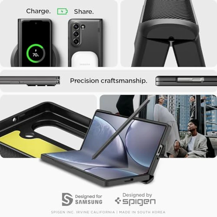 Spigen for Galaxy Z Fold 6 Case, Slim Armor Pro (2024) [Hinge Protection] - Black by Spigen - Image 7