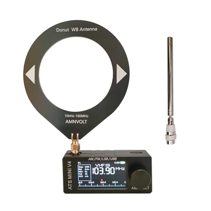 Upgraded ATS MINI V4B Radios with Exquisite Metal Shell, SI4732 Pocket Shortwave Radio, Portable AM/FM/LSB/USB Full Band Receiver, with Built-in Headphone Amplifier, Speaker and Hi-Z by SZSEVSIOT - Used - Very Good condition - US$59.14