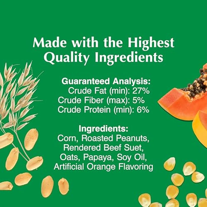 C&S Orange Delight No Melt Suet Dough, Suet Cakes for Wild Birds Including Robins, Blue Jays, Bluebirds, Tanagers, Thrushes and More, 8 Pack by C&S - Image 2