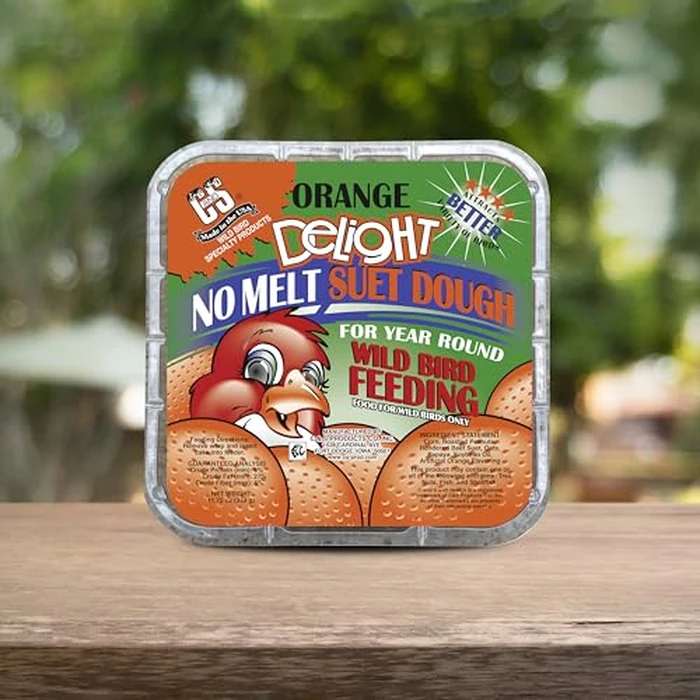 C&S Orange Delight No Melt Suet Dough, Suet Cakes for Wild Birds Including Robins, Blue Jays, Bluebirds, Tanagers, Thrushes and More, 8 Pack by C&S - Image 8