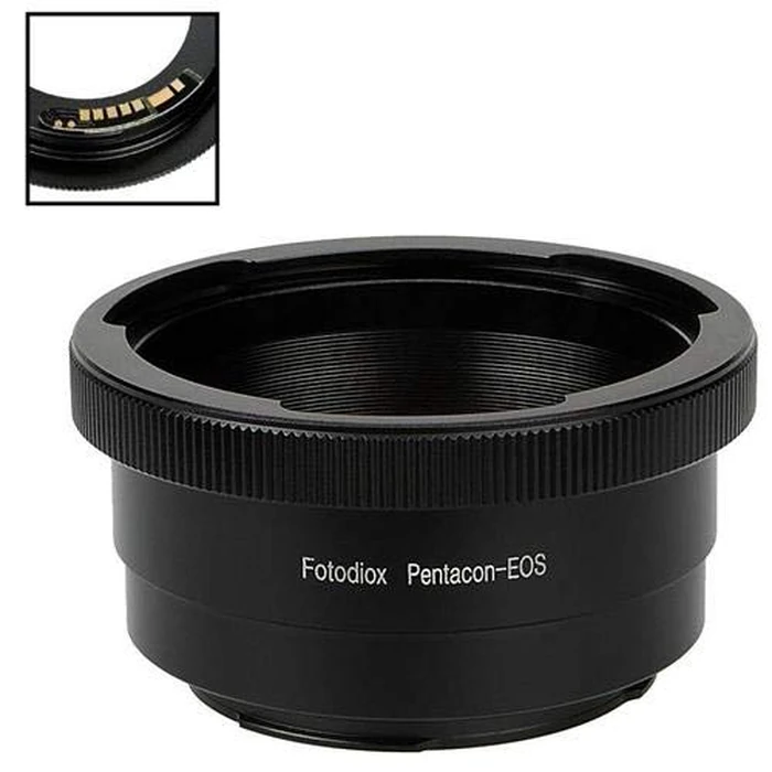 Fotodiox Lens Mount Adapter Compatible with Pentacon 6 (Kiev 66) SLR Lens to Canon EOS (EF, EF-S) Mount D/SLR Camera Body - with Gen10 Focus Confirmation Chip by Fotodiox - Image 1