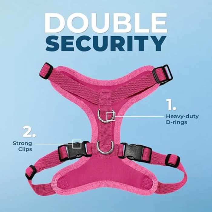 Voyager Step-in Pet Harness - All Weather Mesh, Adjustable Step in Harness for Cats and Dogs by Best Pet Supplies - Fuchsia, M by Best Pet Supplies - Image 2