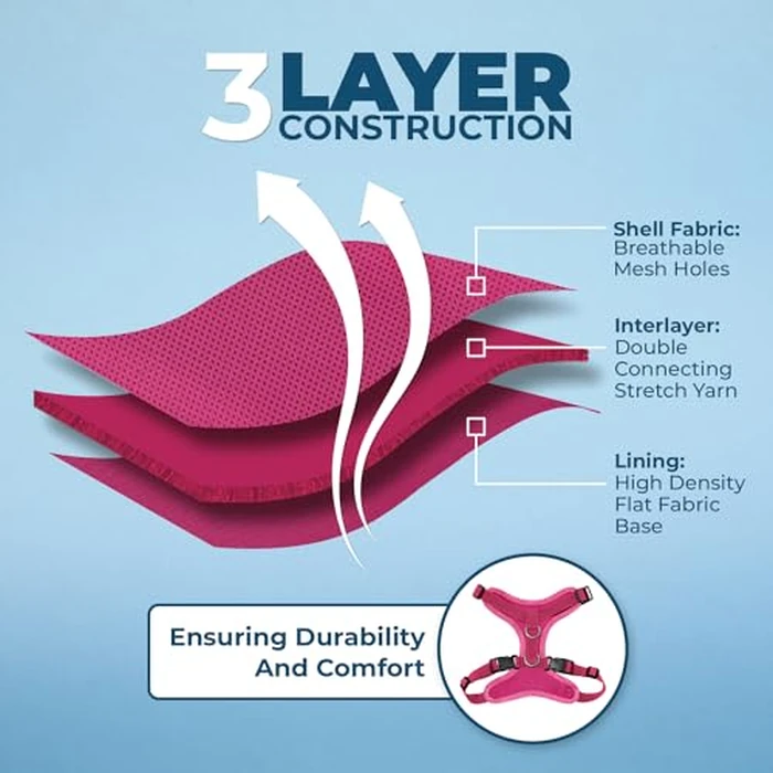 Voyager Step-in Pet Harness - All Weather Mesh, Adjustable Step in Harness for Cats and Dogs by Best Pet Supplies - Fuchsia, M by Best Pet Supplies - Image 5