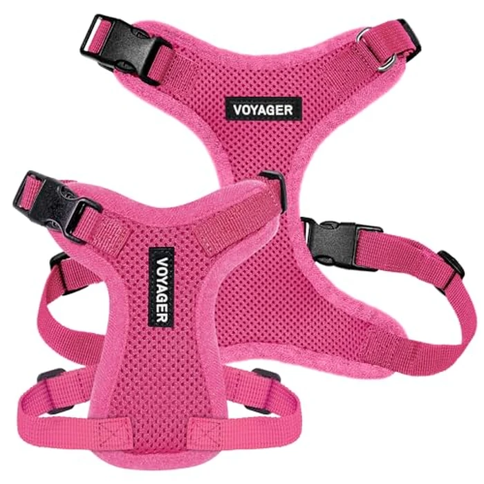 Voyager Step-in Pet Harness - All Weather Mesh, Adjustable Step in Harness for Cats and Dogs by Best Pet Supplies - Fuchsia, M by Best Pet Supplies - Image 6