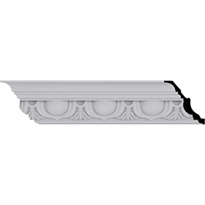 Endurathane Artis Crown Moulding, 5 5/8"H x 5 1/4"P x 7 5/8"F x 94 1/2"L, (6" Repeat), Factory Primed (2-Pack) by Ekena Millwork - Used - Like New condition