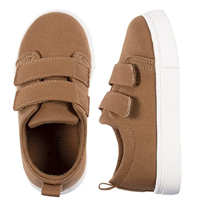 Gerber Sneakers Crib Shoes Newborn Infant Toddler Neutral Boy Girl, Washed Rust Twill, 12 by Gerber - Used - Acceptable condition