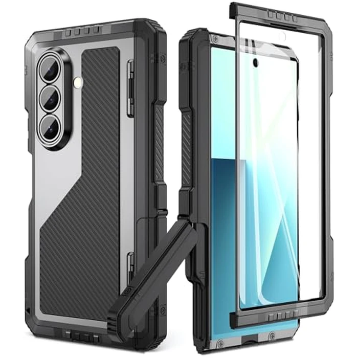 Mitywah for Samsung Galaxy Z Fold 7 Case with Stand, Heavy Duty Full Body Rugged Case with Kickstand, Military Grade Shockproof Armor Cover with Built in Screen Protector, Black by Mitywah - Used - Acceptable condition