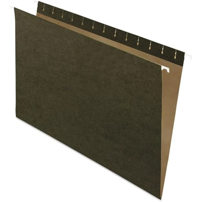 Pendaflex Hanging File Folders, Legal Size, Standard Green, 25/Box, Smooth Glide Rods, Recycled Paper, Light Interior, Durable Organization for Office or Home Filing Systems by Pendaflex - Image 1