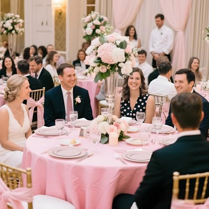 U-QE 60PCS Pink Plastic Plates - Heavy Duty Beaded Pink Disposable Plates for Mothers Day, Party, Baby Shower, Wedding - Serving 30 Guests Include 30PCS 10inch Dinner Plate & 30PCS 7inch Dessert Plate by U-QE - Image 8