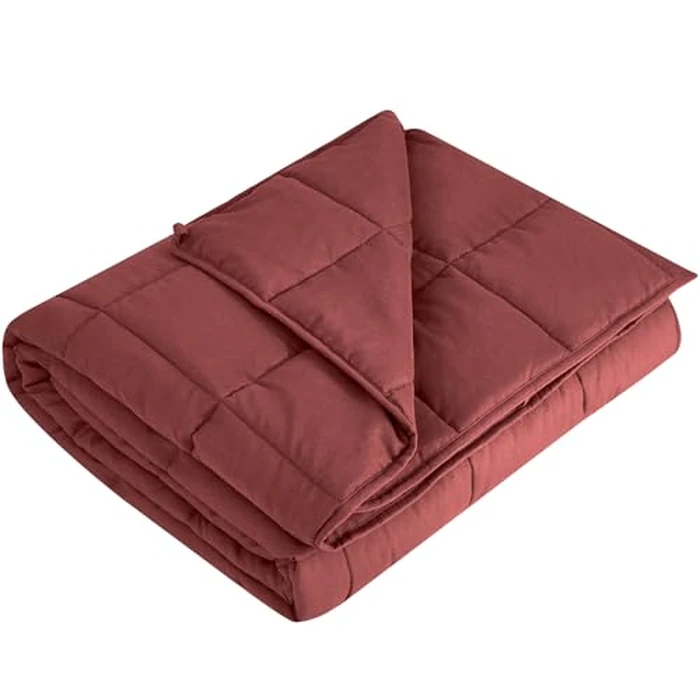 L'AGRATY Weighted Blanket - 48"x72" 15lbs Cooling Breathable Heavy Blanket Microfiber Material with Glass Beads for Adult All-Season Summer Fall Winter Soft Thick Comfort by L'AGRATY - Used - Like New condition