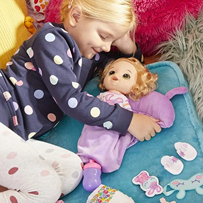 Baby Alive Bunny Sleepover Baby Doll, Bedtime-Themed 12-Inch Dolls, Sleeping Bag & Bunny-Themed Doll Accessories, Toys for 3 Year Old Girls and Boys and Up, Blonde Hair (Amazon Exclusive) by Baby Alive - Image 3
