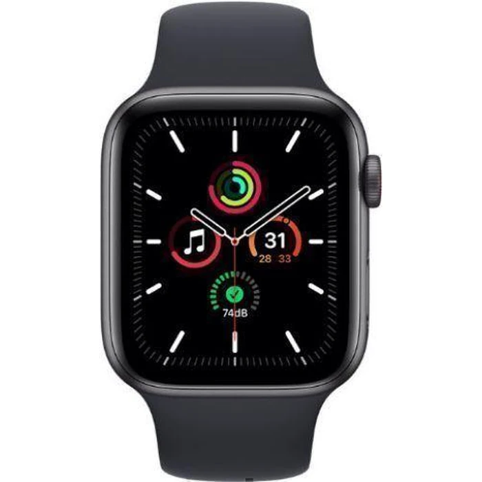 Apple Watch SE 1st Gen (2020) (GPS) - 32GB - 44mm - Space Grey Aluminum Case with Black Rubber Sport Band by Apple - Refurbished - Acceptable condition - US$101.48