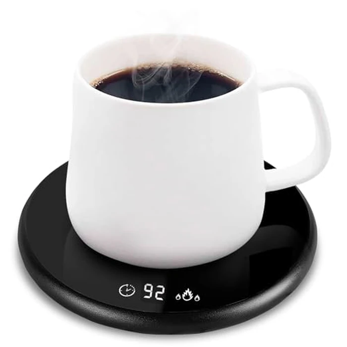 MQUPIN Mug Warmer for Desk Coffee Mug Warmer Auto Shut Off Cup Warmer for Coffee with 2 Temperature Settings(113 degreesF/131 degreesF),Mug Warmer for Tea, 9 Timer Settings Electric Beverage Warmer(Black) by MQUPIN - Used - Acceptable condition - CA$8.50