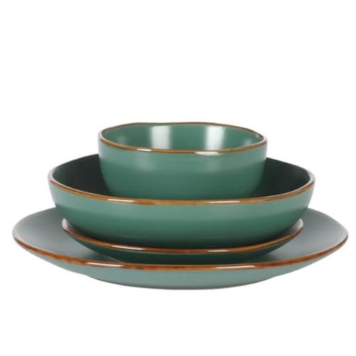 Gibson Home Hazeltine 16-Piece Green Stoneware Dinnerware Set - Plates and Bowls, Durable Ceramic Kitchen Dinner Set by Gibson Home - Image 7