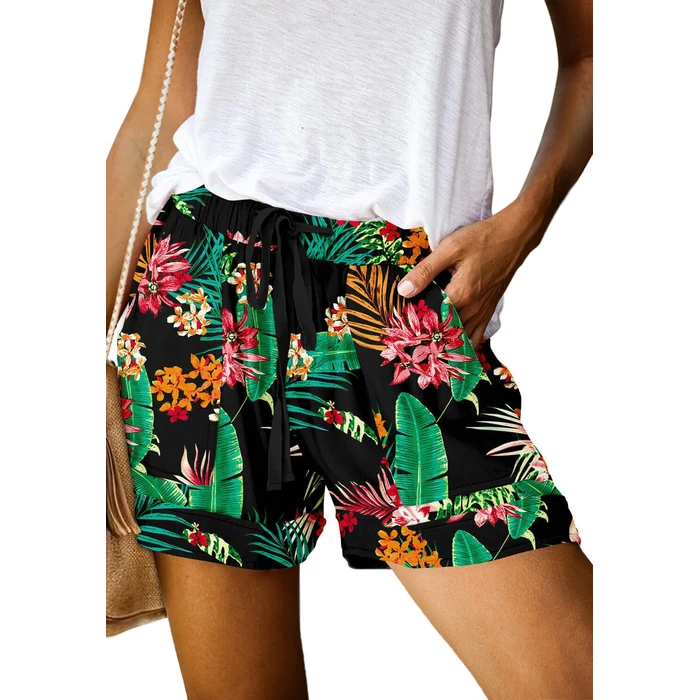 Womens Comfy Drawstring Casual Elastic Waist Shorts New Look Oversized Shorts Summer Pants Black Green-L by ONLYSHE - Used - Like New condition - US$17.61