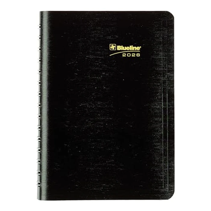 Blueline(R) 2026 PlannerPlus(TM) Daily Planner, Appointment Book, 12 Months, January to December, Twin-Wire Binding, 8" x 5", Black, Bilingual (C1504N.81BT-26) by BLUELINE - Used - Like New condition