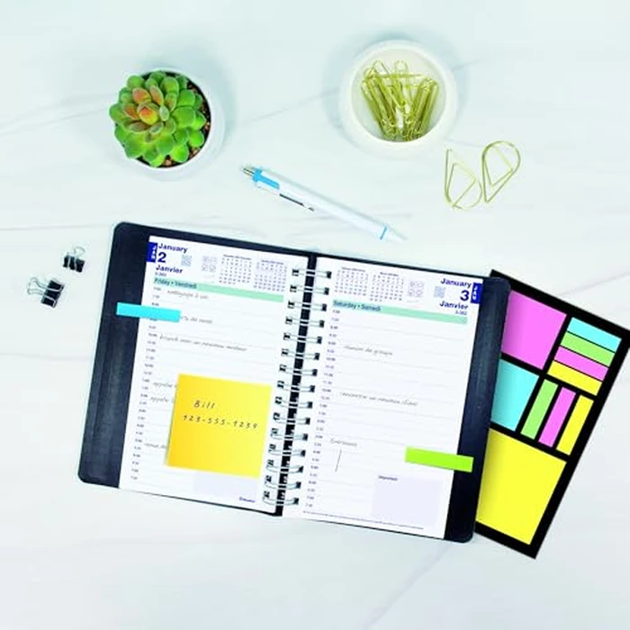Blueline(R) 2026 PlannerPlus(TM) Daily Planner, Appointment Book, 12 Months, January to December, Twin-Wire Binding, 8" x 5", Black, Bilingual (C1504N.81BT-26) by BLUELINE - Image 5