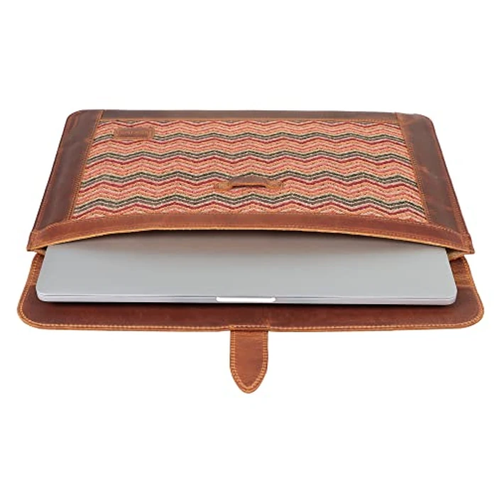 LONDO Leather Sleeve Compatible with MacBook Pro 14 & Air 13-13.3 Inch (M5, M4, M3, M2, M1, Pro, Max) & iPad Pro 12.9, Premium Top Grain Leather Laptop Bag, Camel 2020 to 2026 Models by Londo - Image 8