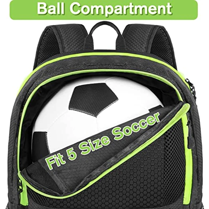 YOREPEK Soccer Backpack, Lightweight Water Resistant Sport Equipment Bag with Ball Compartment for Basketball, Volleyball, Football, Training and Match by YOREPEK - Image 2