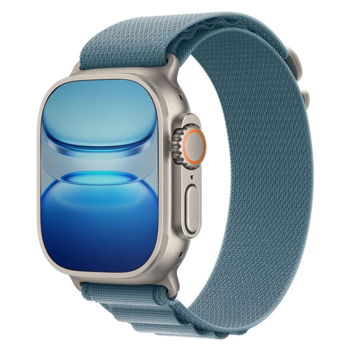 Apple Watch Ultra 3 - 64GB - 49mm - Natural Titanium Case with Light Blue Titanium Alpine Loop Band - Small Size by Apple - Image 3