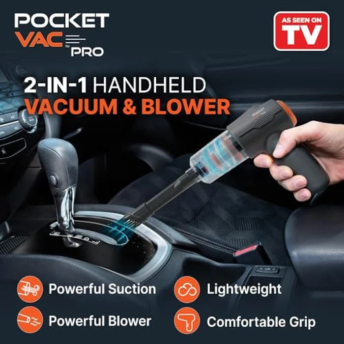 Pocket Vac PRO Handheld Vacuum and Docking Station, Compact Wireless Vacuum Cleaner, Lightweight Powerful for Home Kitchen Car Corner Upholstery Pet Hair Dust Crumbs Cleaning by Pocket Vac - Image 2