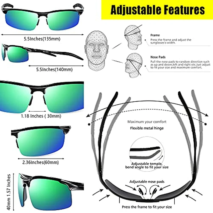 ROCKNIGHT Mens Sunglasses Polarized Shades Green Hiking Outdoor Fishing Golf by ROCKNIGHT - Image 3