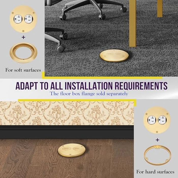 ENERLITES 975501-C Screw Cap Floor Box Cover, 4" Diameter, 20A Tamper-Weather Resistant Receptacle Outlet, Watertight Gaskets, 975501-C, UL Listed by ENERLITES - Image 4