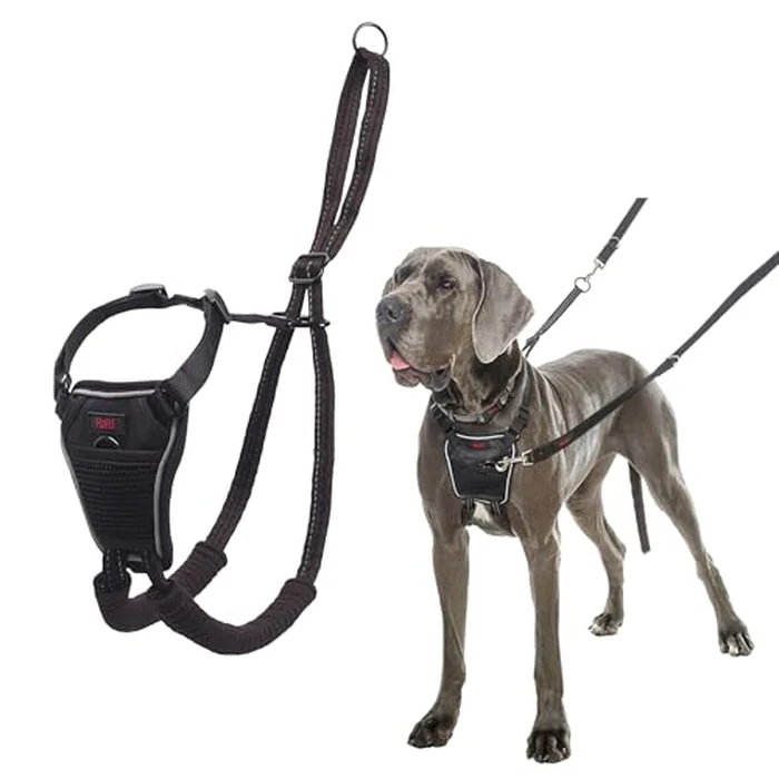 Halti No Pull Harness - Stop Your Dog Pulling on The Leash. Adjustable, Lightweight and Easy to Use. Reflective Dog Training Harness for Large Dogs (Size L, Black) by Halti - Used - Acceptable condition - CA$16.49