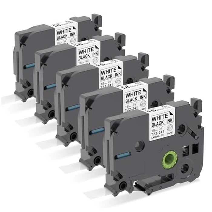 P PUTY TZe-231 Compatible with Brother P-Touch Label Tape Replacement for Brother Label Maker Tape 12mm 0.47 White Laminated for P-Touch PT-D220 D200 D400 D210 H110 1280 D610BT P710BT, 5-Pack by P PUTY - Image 1