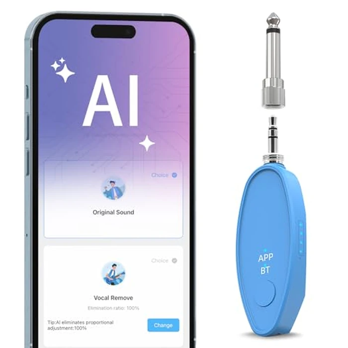 AI Vocal Remover, Portable Bluetooth Real-Time Vocal Removal Device with APP Control Voice Elimination for Karaoke Machine Music Practice, Home Speaker Accessories with 6.35mm/3.5mm Audio Jack Adapter by Enituo - Image 1