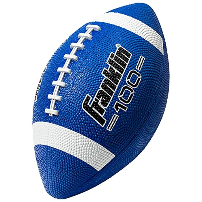 Franklin Sports Grip-Rite 100 Rubber Junior Football - Blue by Franklin Sports - Image 1