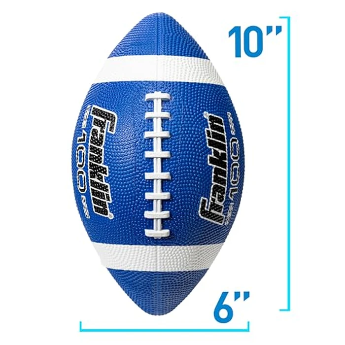 Franklin Sports Grip-Rite 100 Rubber Junior Football - Blue by Franklin Sports - Image 3