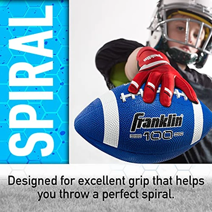 Franklin Sports Grip-Rite 100 Rubber Junior Football - Blue by Franklin Sports - Image 5