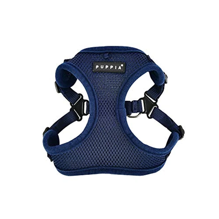 Puppia Dog Harness Comfort Mesh Step-in All Season No Pull No Choke Walking Training Adjustable Neck & Chest for Small & Medium Dog - Navy - S by Puppia - Used - Like New condition - CA$17.76