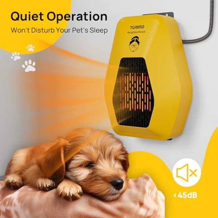 TURBRO Neighborhood DH800A Dog House Heater 800W, Wall Mount, 10ft Anti Bite Cord, Waterproof Control, Overheat Protection, Electric Warmer for Hound Kennel Cat Cage Chicken Coop, UL Test Passed by TURBRO - Image 6
