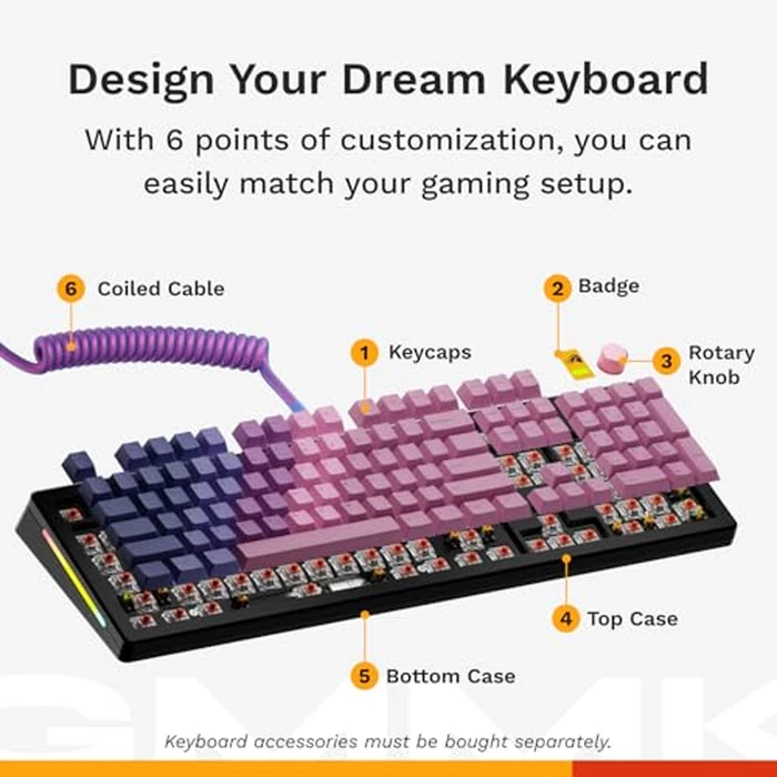 Glorious Gaming GMMK 3 Rapid Trigger Keyboard: Hall Effect, 8K Polling Rate, Hotswap MX/Magnetic Switches, 100% Keyboard, Modular Gasket System, Doubleshot PBT Keycaps, US QWERTY Layout (Black) by GLORIOUS - Image 6