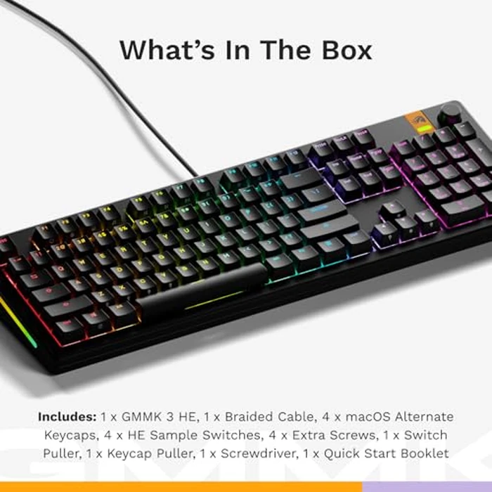 Glorious Gaming GMMK 3 Rapid Trigger Keyboard: Hall Effect, 8K Polling Rate, Hotswap MX/Magnetic Switches, 100% Keyboard, Modular Gasket System, Doubleshot PBT Keycaps, US QWERTY Layout (Black) by GLORIOUS - Image 9